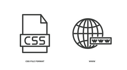 Wall Mural - set of information technology thin line icons. information technology outline icons included css file format, www vector.