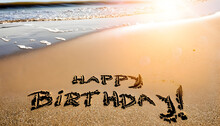 Happy Birthday On Sand 