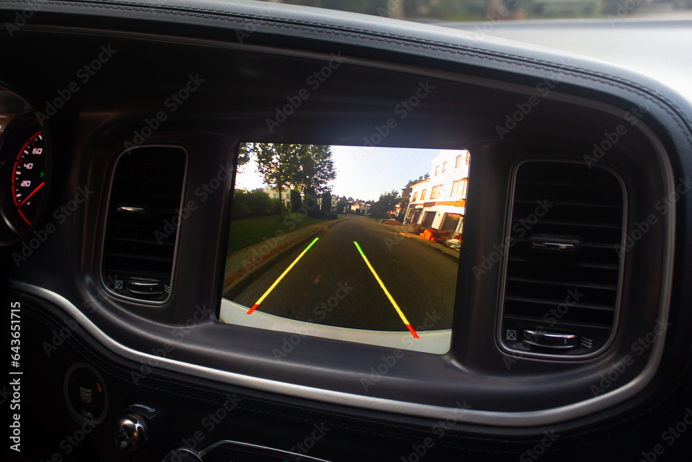 Multimedia system Interior detail muscle car Dodge Charger Scat Pack ...