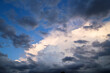 Layers of differend types of clouds mixed by winds.