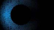 Futuristic Minimal Tech Blue Halftones Dotted Circles Abstract Background. Seamless Looping Geometric Motion Design. Video Animation Ultra HD 4K 3840x2160