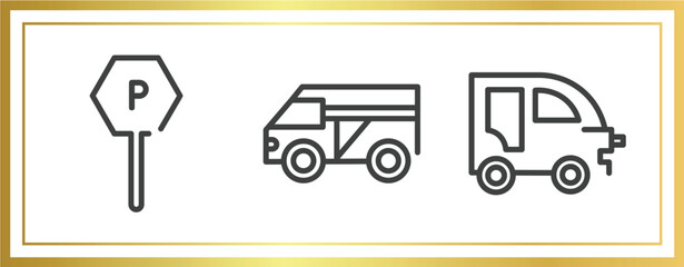 Poster - taxi service outline icons set. linear icons sheet included parking, minivan taxi, autorickshaw vector.