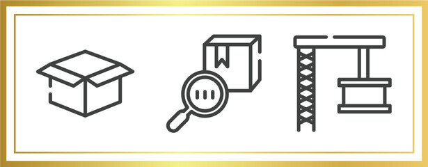 Poster - logistics outline icons set. linear icons sheet included package delivery, trackcode, container crane vector.