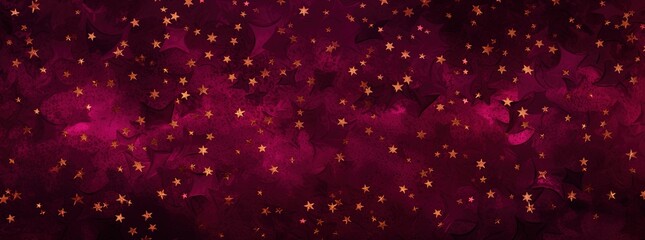 Wall Mural - Purple, garnet, crimson background with stars. Background. Minimalistic and colorful space banner, card.