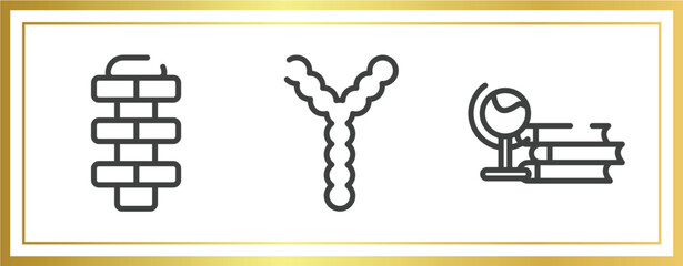 Poster - education outline icons set. linear icons sheet included hopscotch, chromosome, studies vector.