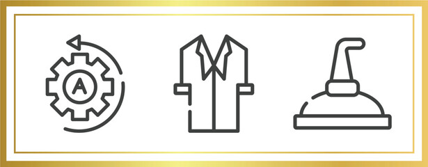 Poster - chemistry outline icons set. linear icons sheet included automatic, lab coat, still vector.