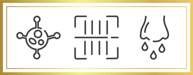 Poster - outline icons set. linear icons sheet included virus, scan, runny e vector.