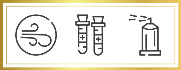 Aufkleber - outline icons set. linear icons sheet included air, blood sample, spray vector.