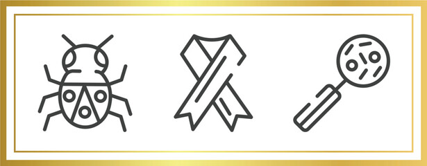 Poster - outline icons set. linear icons sheet included bug, aids, disease vector.