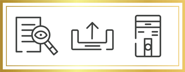 Canvas Print - information technology outline icons set. linear icons sheet included investigation, uploading, computer case vector.