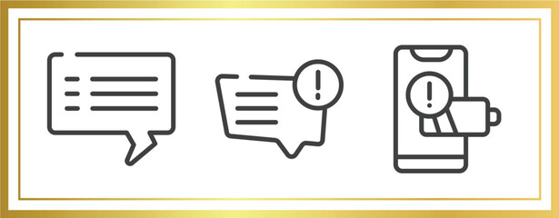 Poster - smartphones outline icons set. linear icons sheet included blank speech bubble, message problem, pho