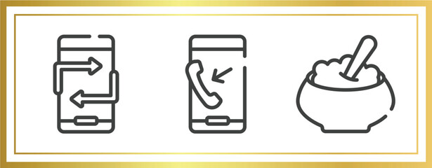 Poster - thanksgiving outline icons set. linear icons sheet included null, outgoing call, porridge vector.