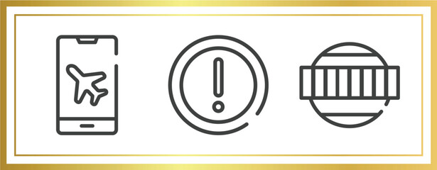 Poster - television outline icons set. linear icons sheet included airplane mode, caution triangle, test card vector.