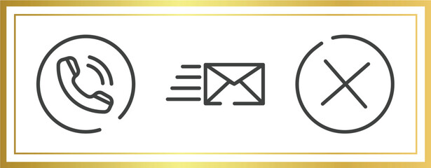 Poster - email outline icons set. linear icons sheet included phone contact, express mail, removed vector.
