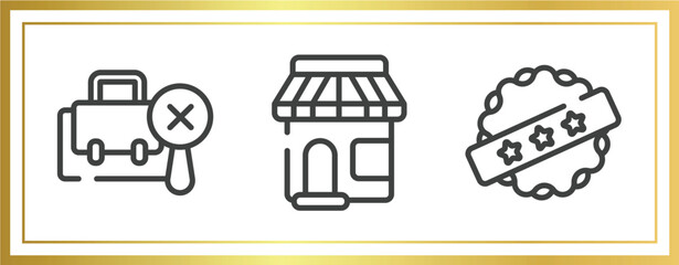 Poster - marketing outline icons set. linear icons sheet included not search, convenience store, best price vector.
