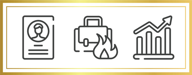 Poster - marketing outline icons set. linear icons sheet included accounts, burning, demand vector.