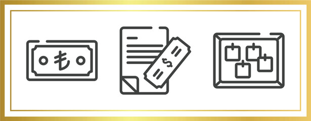 Poster - business outline icons set. linear icons sheet included low performance, attachment, visitor vector.