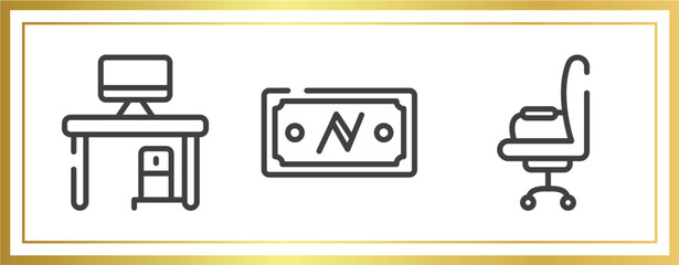 Poster - blockchain outline icons set. linear icons sheet included halving, workplace, annonymous vector.