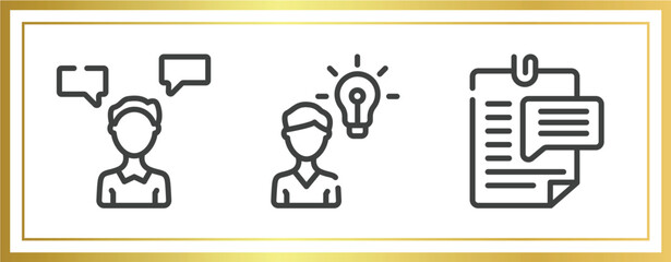 Poster - business outline icons set. linear icons sheet included consult, opinion, enquiry vector.