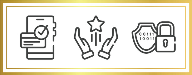Poster - cryptocurrency outline icons set. linear icons sheet included dive, advantage, encryption vector.
