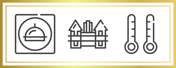 Poster - home automation outline icons set. linear icons sheet included restaurant app, holstentor, thermometers vector.