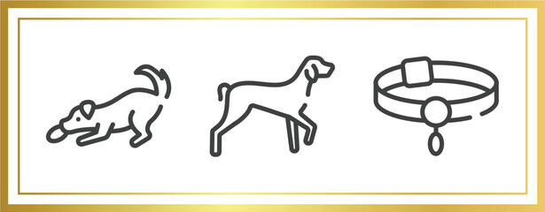 Wall Mural - pet lovers outline icons set. linear icons sheet included dogs playing, kurzhaar, pet collar vector.