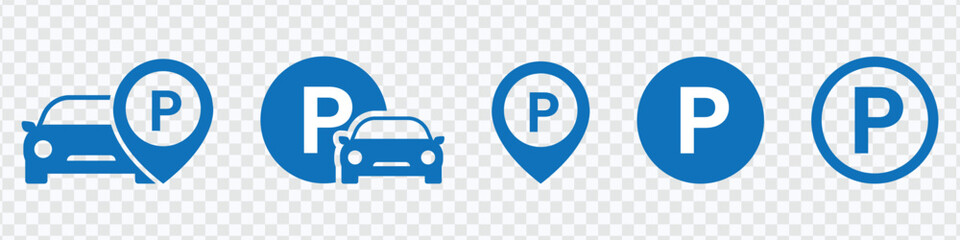 Parking area vector icons. Parking area. Parking sign. Car parking sign. isolated transparent background 