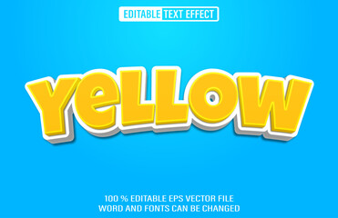 Poster - Yellow editable text effect 3d style template