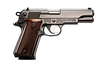 Browning Hi Power Gun Isolated On Transparent PNG Background, Rendering. Generative AI