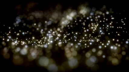 Wall Mural - Countless flashing golden particles form an elegant bokeh.