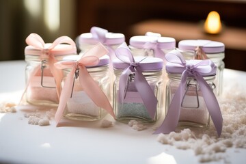 Fototapete - bath salts in jars.