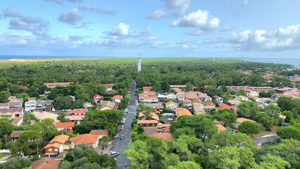 Wall Mural - Aerial view of the Cap Ferret seen from the top of the lighthouse in France