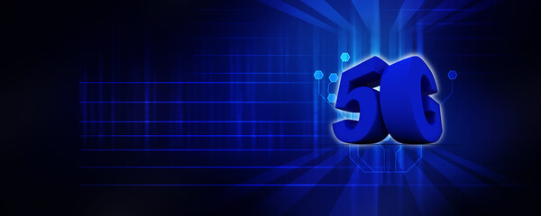 Poster - 3d rendering 5G Network 5G Connection