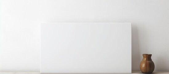 Poster - Attractive woman with empty signboard white background