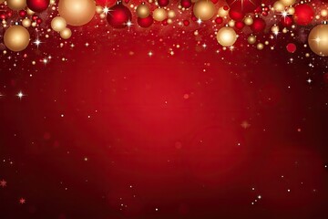 A festive Christmas background with red and gold ornaments