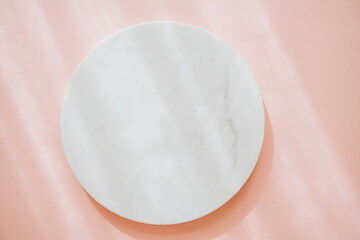 Wall Mural - White marble cosmetic podium product design