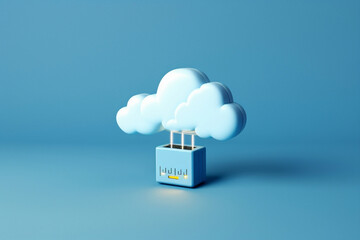 Poster - Business communication data concept modern connection design technology blue network cloud colorful