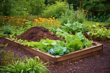 Poster - finished compost heap with garden background