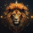 Leo zodiac sign illustration. Bright art of a lion, esoteric belief. Astrology and horoscopes concept. Leo, sun zodiac sign depiction with a circular ornament. Vector Illustration.
