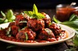 flavorful vegan meatballs in marinara sauce