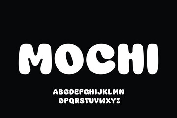 Wall Mural - creative playful rounded alphabet display font vector. bold cute decorative typography style illustr