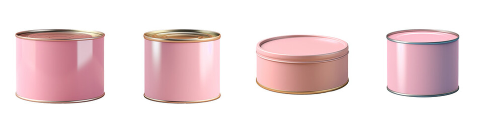 Sticker - Metal tin can with ing mock up for food packaging isolated on a transparent background