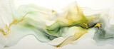 Fototapeta Abstrakcje - Zielone abstrakcyjne tło - atrament alkoholowy. Artystyczna plama farby. Akwarele