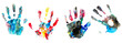© dule964 - Set colorful hand print, paint watercolor isolated on white, clipping