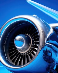 Poster - Close-up of passenger plane engine.