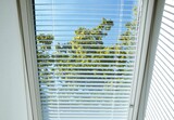 Fototapeta Kwiaty - window blinds, sun protection at the skylight, indoor, close-up