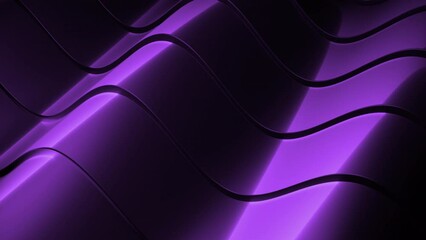 Poster - Moving texture of metallic colored waves. Design. Metal lines move in waves. Background of colored waves of metal curved plates