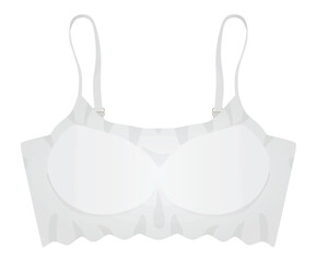 Canvas Print - White  woman bra. vector illustration