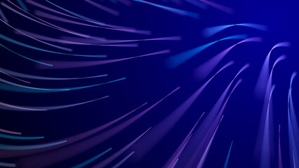 Poster - abstract glitter particles in dark space. network data transfer concept. 3d rendering.