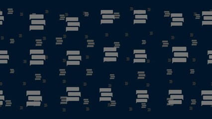 Poster - Discussion symbols float horizontally from left to right. Parallax fly effect. Floating symbols are located randomly. Seamless looped 4k animation on dark blue background